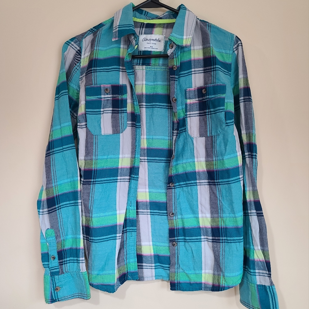 Aeropostale Teal Flannel